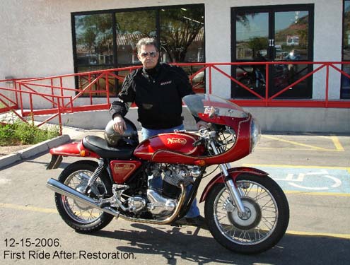 Frank Delmonte's beautifully restored 1974 850cc Commando.