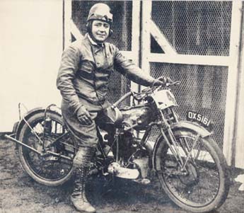 Gus Kuhn on his 350 Calthorpe